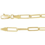 14K Yellow 3.85 mm Paperclip-Style 7" Chain