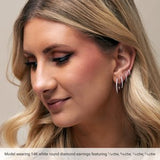 14K White 1/5 CTW Lab-Grown Diamond 10 mm Hoop Earrings