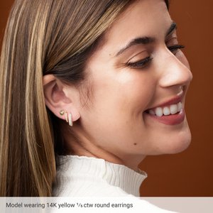 14K White 1/8 CTW Natural Diamond Domed Bezel-Set Earrings