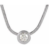 14K White 1/4 CTW Natural Diamond Solitaire 18" Necklace