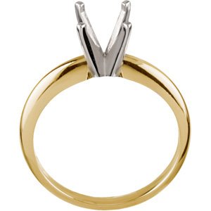 14K Yellow & Platinum 5.7-6.0 mm Round Lightweight 4-Prong Solitaire Engagement Mounting