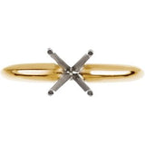14K Yellow & Platinum 5.7-6.0 mm Round Lightweight 4-Prong Solitaire Engagement Mounting
