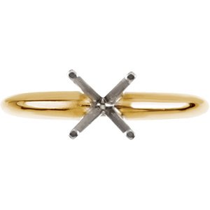 14K Yellow & Platinum 5.7-6.0 mm Round Lightweight 4-Prong Solitaire Engagement Mounting