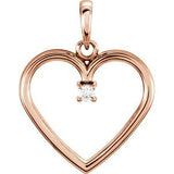 14K Rose .025 CTW Natural Diamond Heart Pendant
