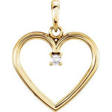 14K Yellow .04 CTW Natural Diamond Heart Pendant