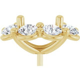 14K Yellow 8x8 mm Square 3 1/4 CTW Natural Diamond Semi-Set Halo-Style Peg Setting