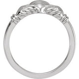 10K White Claddagh Ring
