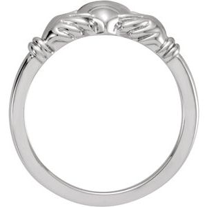 10K White Claddagh Ring