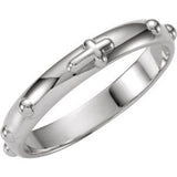 Platinum 3.2 mm Rosary Ring Size 12