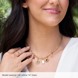 14K White 3.85 mm Paperclip-Style 7" Chain