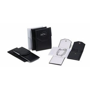 White Matte Leatherette Necklace/Pearl Folder - Fine Jewelry Folders for Necklaces - Customizable Jewelry Folder - Imprint Your Logo