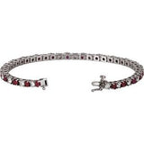 Platinum Natural Ruby & 2 1/3 CTW Natural Diamond Line 7" Bracelet