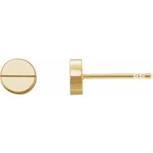 14K Yellow Geometric Stud Earring