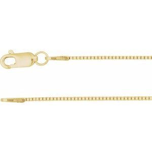 14K Yellow .75 mm Box 16" Chain
