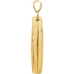 14K Yellow Embossed Oval Locket