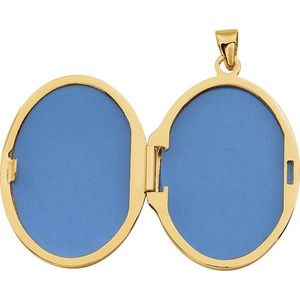 14K Yellow Embossed Oval Locket