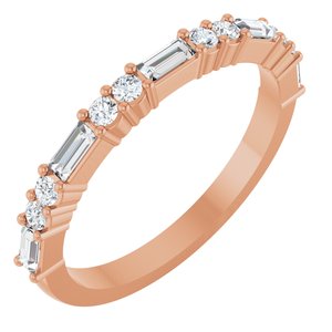 14K Rose 3/8 CTW Natural Diamond Anniversary Band
