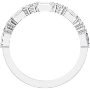 14K White 3/8 CTW Natural Diamond Anniversary Band