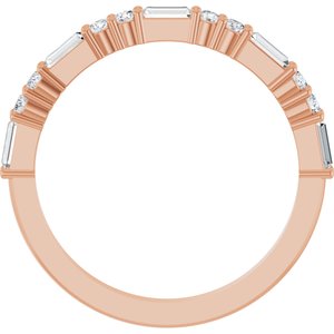 14K Rose 3/8 CTW Natural Diamond Anniversary Band