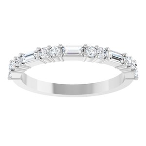 14K White 3/8 CTW Natural Diamond Anniversary Band