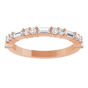 14K Rose 3/8 CTW Natural Diamond Anniversary Band