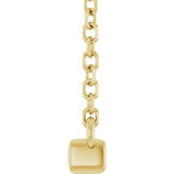 14K Yellow 1/8 CTW Natural Diamond French-Set Bar 16" Necklace