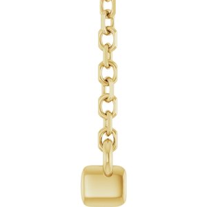 14K Yellow 1/8 CTW Natural Diamond French-Set Bar 16" Necklace