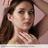 14K Yellow 1 3/4 CTW Lab-Grown Diamond Earrings