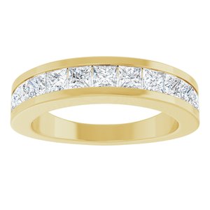 14K Yellow 1 CTW Natural Diamond Channel-Set Anniversary Band Size 6