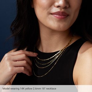 14K Yellow 2.6 mm Paperclip-Style 7" Chain