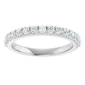 14K White 3/8 CTW Natural Diamond Band
