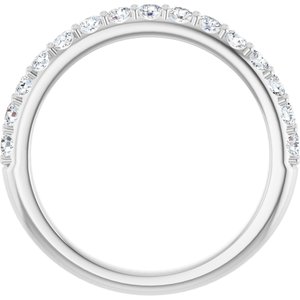 14K White 3/8 CTW Natural Diamond Band