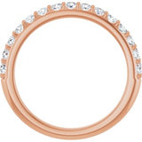 14K Rose 3/8 CTW Natural Diamond Band