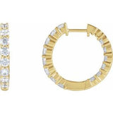 14K Yellow 2 CTW Lab-Grown Diamond Inside-Outside Hinged 20 mm Hoop Earrings