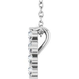 14K White 1/6 CTW Natural Diamond Cross 16-18" Necklace