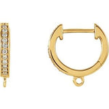 18K Yellow 1/10 CTW Natural Diamond Hoop Earring Top
