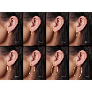 14K Rose Tube 13 mm Hoop Earrings
