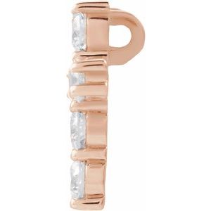 14K Rose 1 3/8 CTW Natural Diamond Cross Pendant
