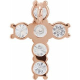 14K Rose 1 3/8 CTW Natural Diamond Cross Pendant