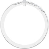 14K White .07 CTW Natural Diamond Sideways Cross Ring
