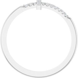 14K White .07 CTW Natural Diamond Sideways Cross Ring