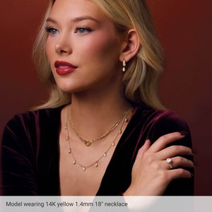 14K Rose 1.4 mm Diamond-Cut Cable Chain by the Inch