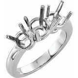 Platinum Three-Stone Engagement Ring Mounting