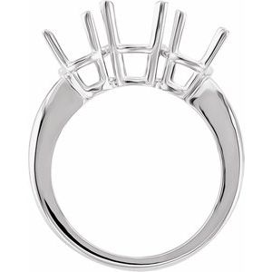Platinum Three-Stone Engagement Ring Mounting