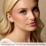 14K Rose 1/8 CTW Natural Diamond Hinged 12.5 mm Hoop Earrings