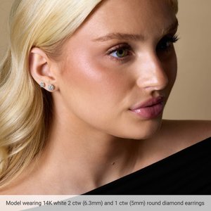 14K Rose 3/4 CTW Natural Diamond Stud Earrings