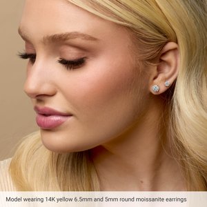 14K Rose 4 mm Round Stuller Lab-Grown Moissanite™ Earrings