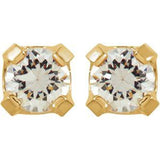 14K Yellow 2 mm Imitation White Cubic Zirconia Inverness® Piercing Stud Earrings