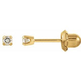 14K Yellow 2 mm Imitation White Cubic Zirconia Inverness® Piercing Stud Earrings