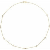 14K Yellow 4 mm Round Imitation White Cubic Zirconia 9-Station 18" Necklace
